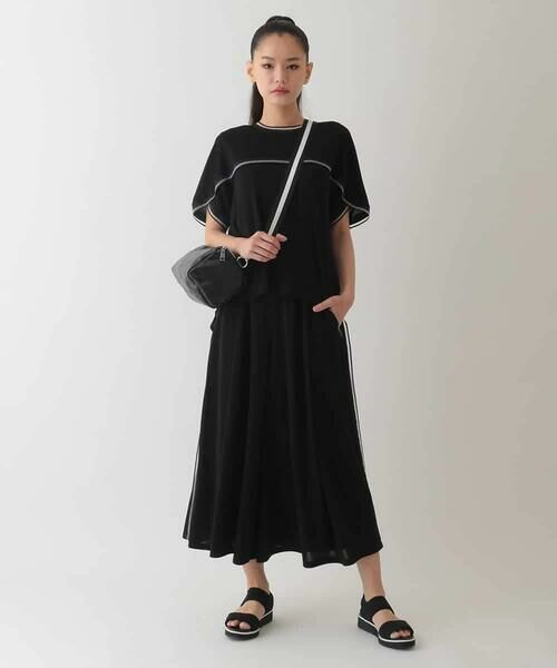 HIROKO BIS GRANDE / ヒロコビス グランデ カットソー | 【大きいサイズ/接触冷感】ラインアクセントジャージーカットソー | 詳細12