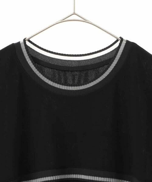 HIROKO BIS GRANDE / ヒロコビス グランデ カットソー | 【大きいサイズ/接触冷感】ラインアクセントジャージーカットソー | 詳細2