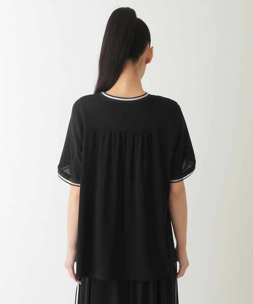 HIROKO BIS GRANDE / ヒロコビス グランデ カットソー | 【大きいサイズ/接触冷感】ラインアクセントジャージーカットソー | 詳細8