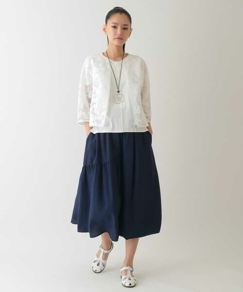 HIROKO BIS GRANDE / ヒロコビス グランデ カットソー | 【大きいサイズ/UV/遮熱性/接触冷感】バックジョイントフレンチスリーブカットソー /洗濯機で洗える | 詳細11