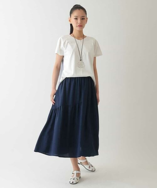 HIROKO BIS GRANDE / ヒロコビス グランデ カットソー | 【大きいサイズ/UV/遮熱性/接触冷感】バックジョイントフレンチスリーブカットソー /洗濯機で洗える | 詳細14