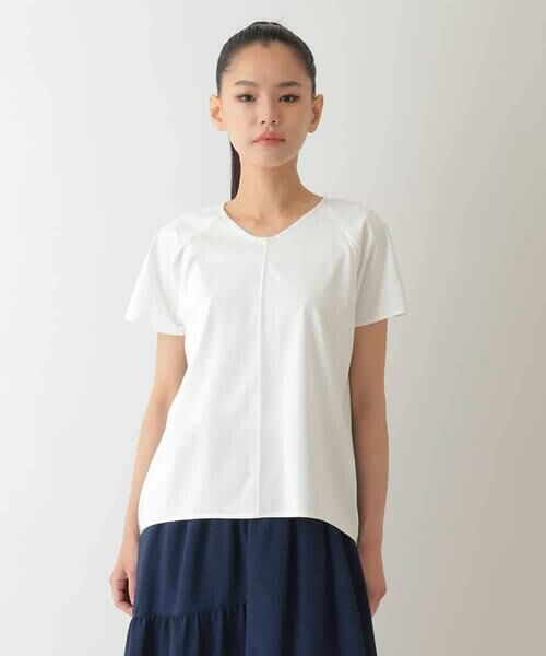 HIROKO BIS GRANDE / ヒロコビス グランデ カットソー | 【大きいサイズ/UV/遮熱性/接触冷感】バックジョイントフレンチスリーブカットソー /洗濯機で洗える | 詳細7