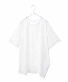HIROKO BIS GRANDE / ヒロコビス グランデ カットソー | 【大きいサイズ/UV/遮熱性/接触冷感】アシメ切り替えジョイントカットソー /洗濯機で洗える