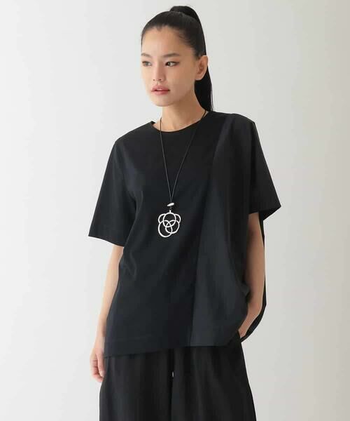 HIROKO BIS GRANDE / ヒロコビス グランデ カットソー | 【大きいサイズ/UV/遮熱性/接触冷感】アシメ切り替えジョイントカットソー /洗濯機で洗える | 詳細14