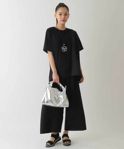 HIROKO BIS GRANDE / ヒロコビス グランデ カットソー | 【大きいサイズ/UV/遮熱性/接触冷感】アシメ切り替えジョイントカットソー /洗濯機で洗える | 詳細15