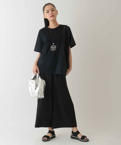 HIROKO BIS GRANDE / ヒロコビス グランデ カットソー | 【大きいサイズ/UV/遮熱性/接触冷感】アシメ切り替えジョイントカットソー /洗濯機で洗える | 詳細17