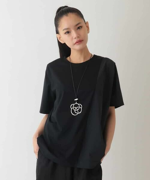 HIROKO BIS GRANDE / ヒロコビス グランデ カットソー | 【大きいサイズ/UV/遮熱性/接触冷感】アシメ切り替えジョイントカットソー /洗濯機で洗える | 詳細6