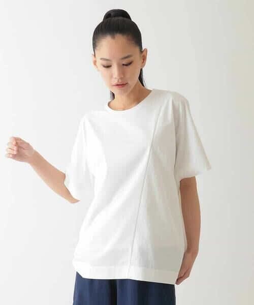 HIROKO BIS GRANDE / ヒロコビス グランデ カットソー | 【大きいサイズ/UV/遮熱性/接触冷感】アシメ切り替えジョイントカットソー /洗濯機で洗える | 詳細7