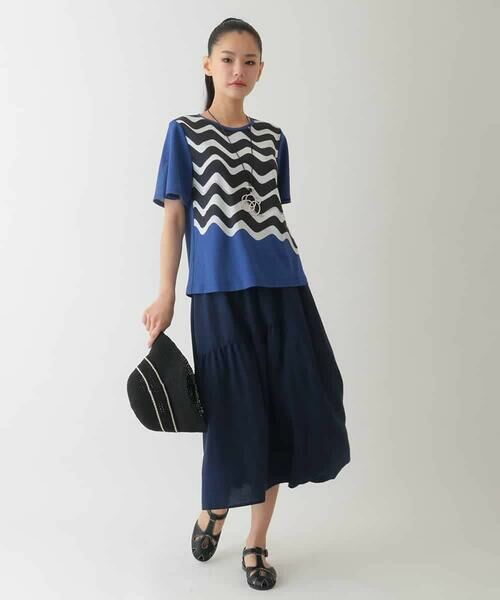 HIROKO BIS GRANDE / ヒロコビス グランデ カットソー | 【大きいサイズ】幾何学柄プリントカットプルオーバー /洗える | 詳細12