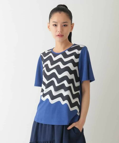 HIROKO BIS GRANDE / ヒロコビス グランデ カットソー | 【大きいサイズ】幾何学柄プリントカットプルオーバー /洗える | 詳細9