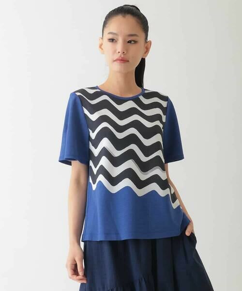 HIROKO BIS GRANDE / ヒロコビス グランデ カットソー | 【大きいサイズ】幾何学柄プリントカットプルオーバー /洗える | 詳細18