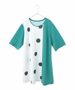 HIROKO BIS GRANDE / ヒロコビス グランデ チュニック | 【大きいサイズ】幾何学柄プリントカットチュニック /洗える