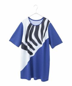 HIROKO BIS GRANDE / ヒロコビス グランデ チュニック | 【大きいサイズ】幾何学柄プリントカットチュニック /洗える