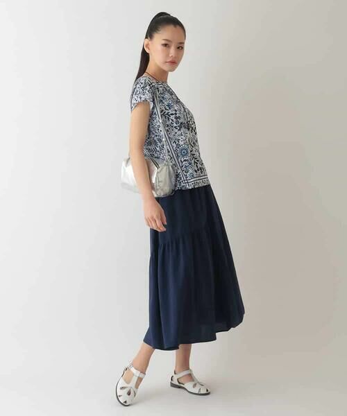 HIROKO BIS GRANDE / ヒロコビス グランデ カットソー | 【大きいサイズ】フラワープリントフレンチスリーブカットソー /洗濯機で洗える | 詳細19