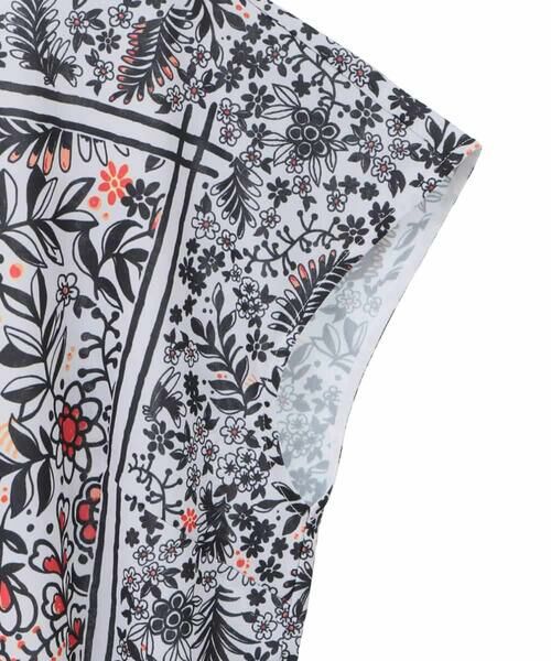 HIROKO BIS GRANDE / ヒロコビス グランデ カットソー | 【大きいサイズ】フラワープリントフレンチスリーブカットソー /洗濯機で洗える | 詳細3