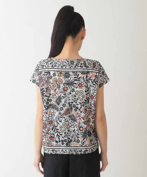 HIROKO BIS GRANDE / ヒロコビス グランデ カットソー | 【大きいサイズ】フラワープリントフレンチスリーブカットソー /洗濯機で洗える | 詳細9