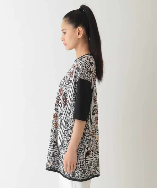 HIROKO BIS GRANDE / ヒロコビス グランデ チュニック | 【大きいサイズ】フラワープリントチュニックカットソー /洗濯機で洗える | 詳細8