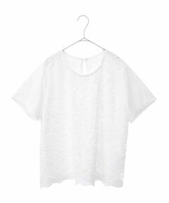 HIROKO BIS GRANDE / ヒロコビス グランデ カットソー | 【大きいサイズ】フラワーデコ刺繍ブラウス /洗える