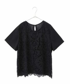 HIROKO BIS GRANDE / ヒロコビス グランデ カットソー | 【大きいサイズ】フラワーデコ刺繍ブラウス /洗える