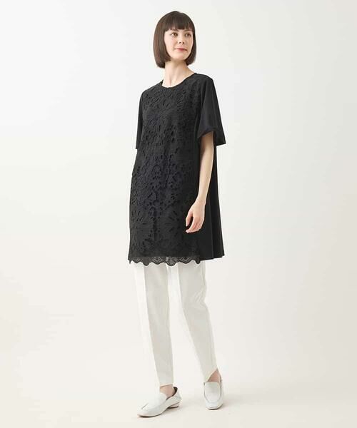 HIROKO BIS GRANDE / ヒロコビス グランデ チュニック | 【大きいサイズ】カットワークデコ刺繍チュニック /洗える | 詳細13