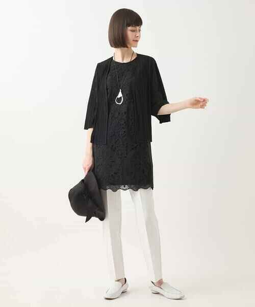 HIROKO BIS GRANDE / ヒロコビス グランデ チュニック | 【大きいサイズ】カットワークデコ刺繍チュニック /洗える | 詳細15