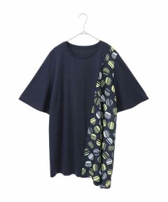 HIROKO BIS GRANDE / ヒロコビス グランデ チュニック | 【大きいサイズ】ストライプドットイレギュラーヘムカットソー /洗える