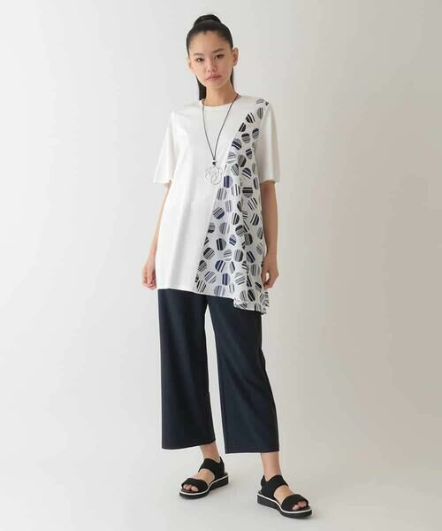 HIROKO BIS GRANDE / ヒロコビス グランデ チュニック | 【大きいサイズ】ストライプドットイレギュラーヘムカットソー /洗える | 詳細10