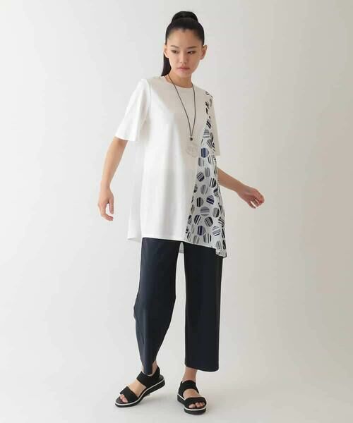 HIROKO BIS GRANDE / ヒロコビス グランデ チュニック | 【大きいサイズ】ストライプドットイレギュラーヘムカットソー /洗える | 詳細11