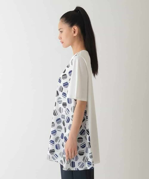 HIROKO BIS GRANDE / ヒロコビス グランデ チュニック | 【大きいサイズ】ストライプドットイレギュラーヘムカットソー /洗える | 詳細8