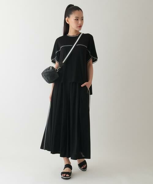 HIROKO BIS GRANDE / ヒロコビス グランデ その他パンツ | 【大きいサイズ/接触冷感】ラインアクセントジャージーフレアパンツ | 詳細14