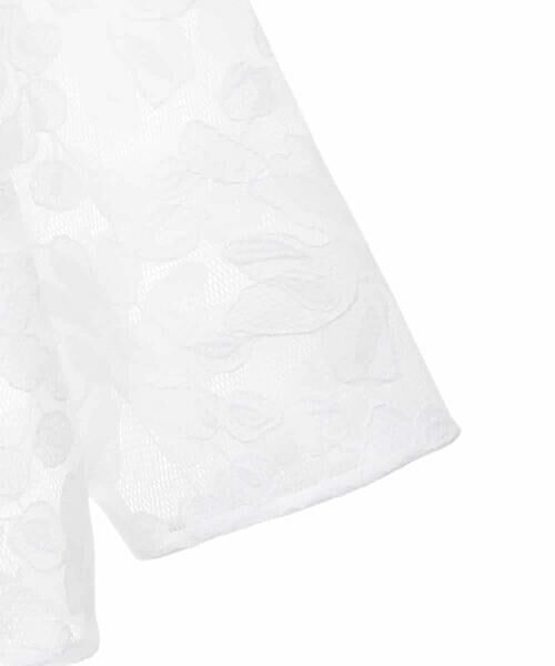 HIROKO BIS GRANDE / ヒロコビス グランデ ノーカラージャケット | 【大きいサイズ】ダブルメッシュフラワー刺繍ジャケット /洗える | 詳細3