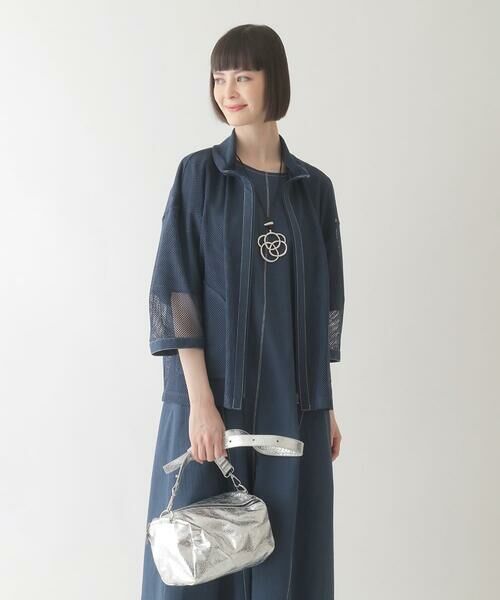 HIROKO BIS GRANDE / ヒロコビス グランデ その他アウター | 【大きいサイズ】ナチュラルメッシュショートブルゾン /洗える | 詳細14