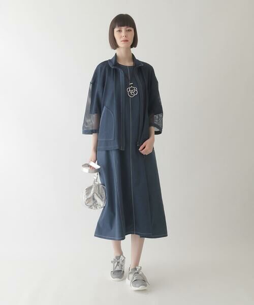 HIROKO BIS GRANDE / ヒロコビス グランデ その他アウター | 【大きいサイズ】ナチュラルメッシュショートブルゾン /洗える | 詳細15