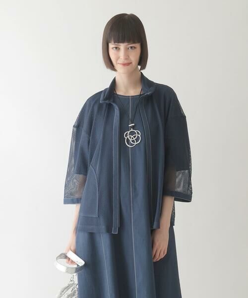 HIROKO BIS GRANDE / ヒロコビス グランデ その他アウター | 【大きいサイズ】ナチュラルメッシュショートブルゾン /洗える | 詳細6