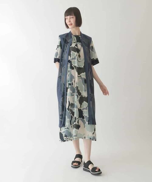 HIROKO BIS GRANDE / ヒロコビス グランデ ベスト | 【大きいサイズ】ナチュラルメッシュロングジレ /洗える | 詳細11