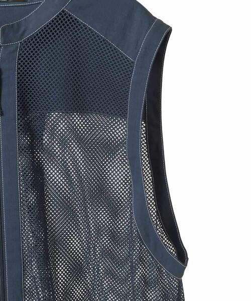 HIROKO BIS GRANDE / ヒロコビス グランデ ベスト | 【大きいサイズ】ナチュラルメッシュロングジレ /洗える | 詳細3