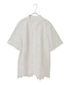 HIROKO BIS GRANDE / ヒロコビス グランデ シャツ・ブラウス | 【大きいサイズ】迷彩レースジョイントブラウス /洗える