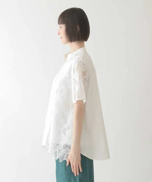 HIROKO BIS GRANDE / ヒロコビス グランデ シャツ・ブラウス | 【大きいサイズ】迷彩レースジョイントブラウス /洗える | 詳細2