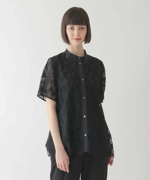 HIROKO BIS GRANDE / ヒロコビス グランデ シャツ・ブラウス | 【大きいサイズ】迷彩レースジョイントブラウス /洗える | 詳細7
