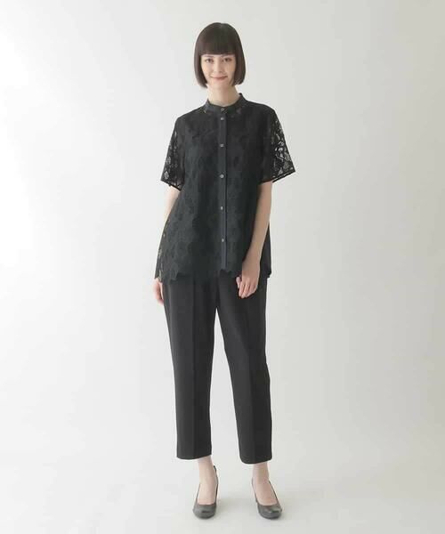 HIROKO BIS GRANDE / ヒロコビス グランデ シャツ・ブラウス | 【大きいサイズ】迷彩レースジョイントブラウス /洗える | 詳細8