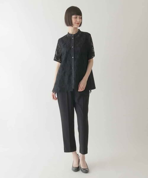 HIROKO BIS GRANDE / ヒロコビス グランデ シャツ・ブラウス | 【大きいサイズ】迷彩レースジョイントブラウス /洗える | 詳細9