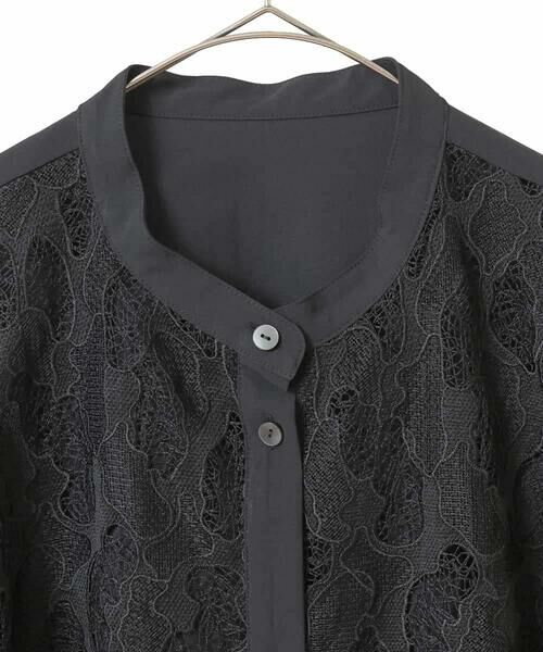 HIROKO BIS GRANDE / ヒロコビス グランデ シャツ・ブラウス | 【大きいサイズ】迷彩レースジョイントブラウス /洗える | 詳細11