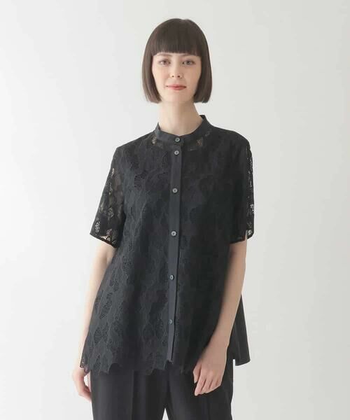 HIROKO BIS GRANDE / ヒロコビス グランデ シャツ・ブラウス | 【大きいサイズ】迷彩レースジョイントブラウス /洗える | 詳細15