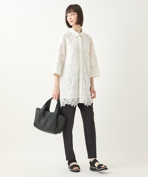 HIROKO BIS GRANDE / ヒロコビス グランデ チュニック | 【大きいサイズ】ランダム迷彩レースチュニックブラウス /洗える | 詳細12