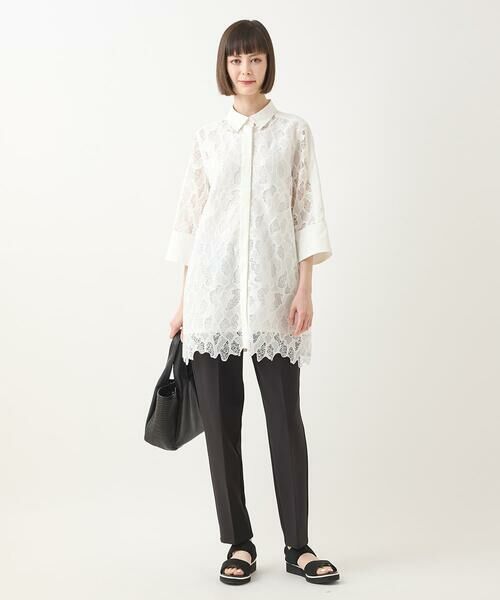 HIROKO BIS GRANDE / ヒロコビス グランデ チュニック | 【大きいサイズ】ランダム迷彩レースチュニックブラウス /洗える | 詳細14