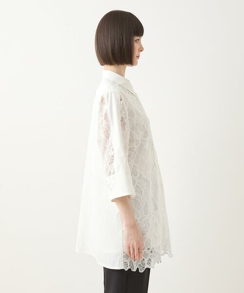 HIROKO BIS GRANDE / ヒロコビス グランデ チュニック | 【大きいサイズ】ランダム迷彩レースチュニックブラウス /洗える | 詳細2