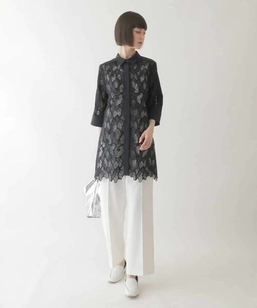 HIROKO BIS GRANDE / ヒロコビス グランデ チュニック | 【大きいサイズ】ランダム迷彩レースチュニックブラウス /洗える | 詳細15