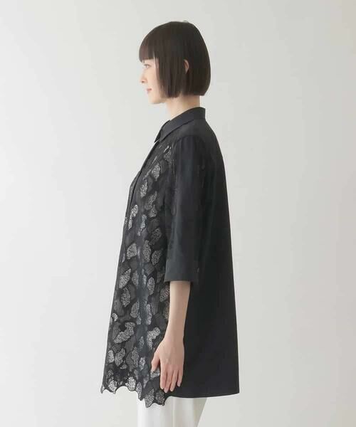 HIROKO BIS GRANDE / ヒロコビス グランデ チュニック | 【大きいサイズ】ランダム迷彩レースチュニックブラウス /洗える | 詳細23