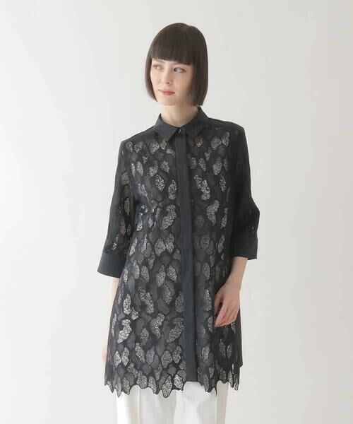 HIROKO BIS GRANDE / ヒロコビス グランデ チュニック | 【大きいサイズ】ランダム迷彩レースチュニックブラウス /洗える | 詳細25