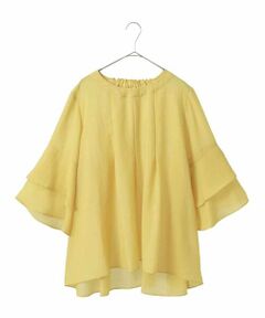 HIROKO BIS GRANDE / ヒロコビス グランデ シャツ・ブラウス | 【大きいサイズ】タックフレアエアリーブラウス /洗濯機で洗える